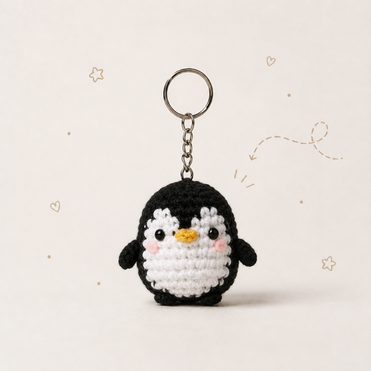 Penguin Crochet Keychain
