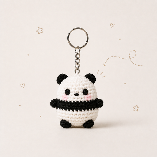 Panda Crochet Keychain