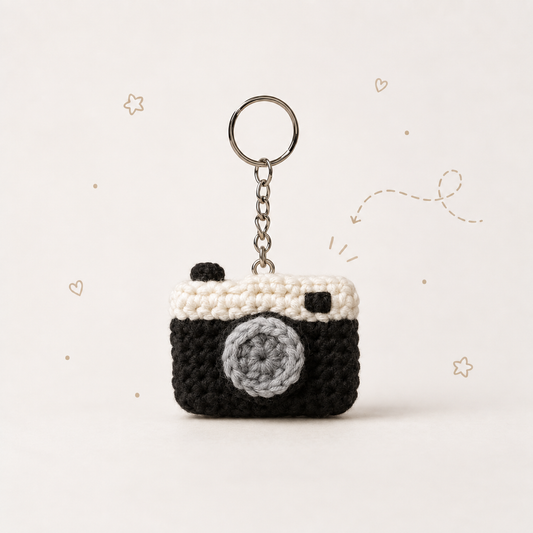 Camera Crochet Keychain