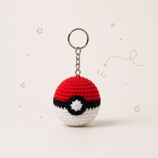 Poké Ball Crochet Keychain