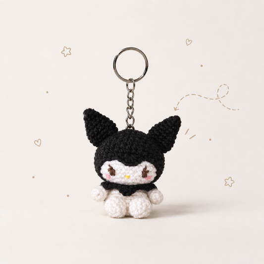 Kuromi Crochet Keychain