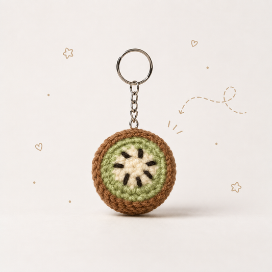 Kiwi Crochet Keychain