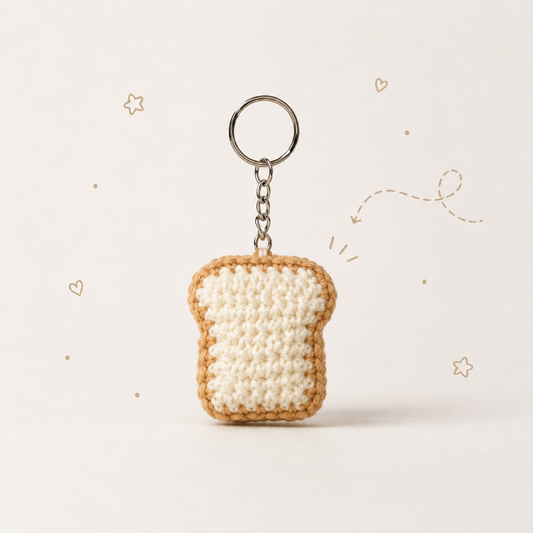 Toast Crochet Keychain